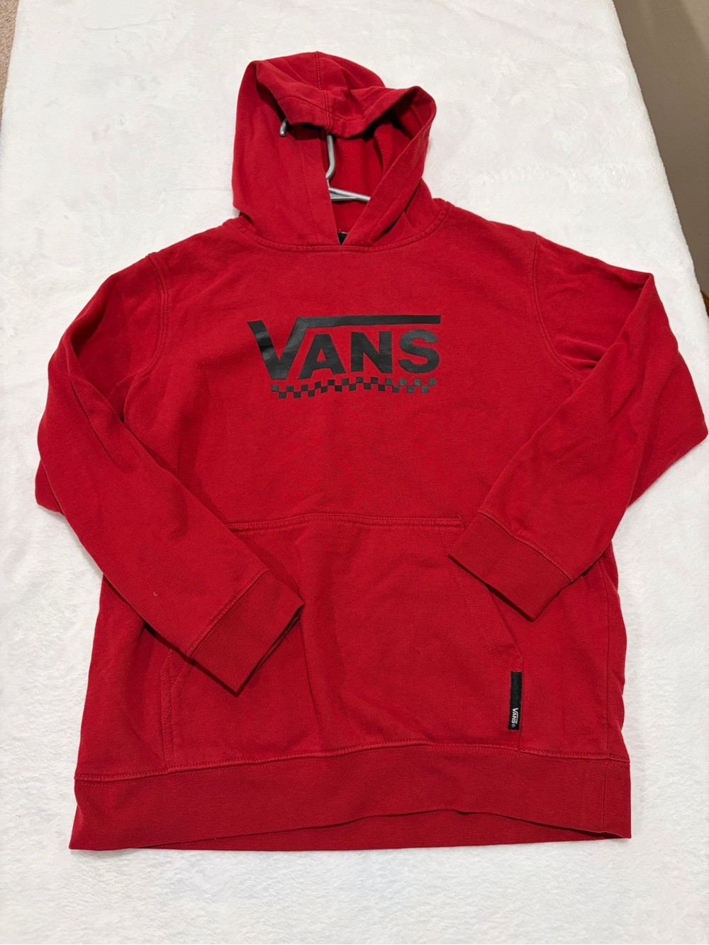 Vans Classic Logo Red Pullover Hoodie Sweatshirt - Large